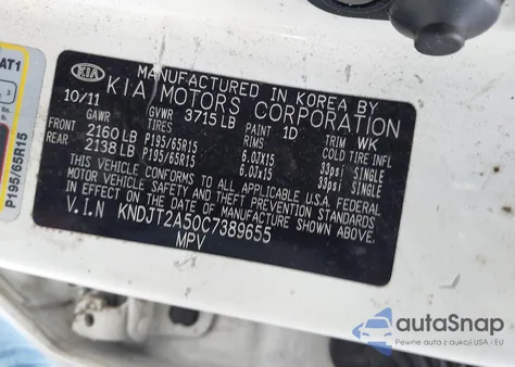 2012 Kia Soul из США, поврежденный, VIN KNDJT2A50C7389655